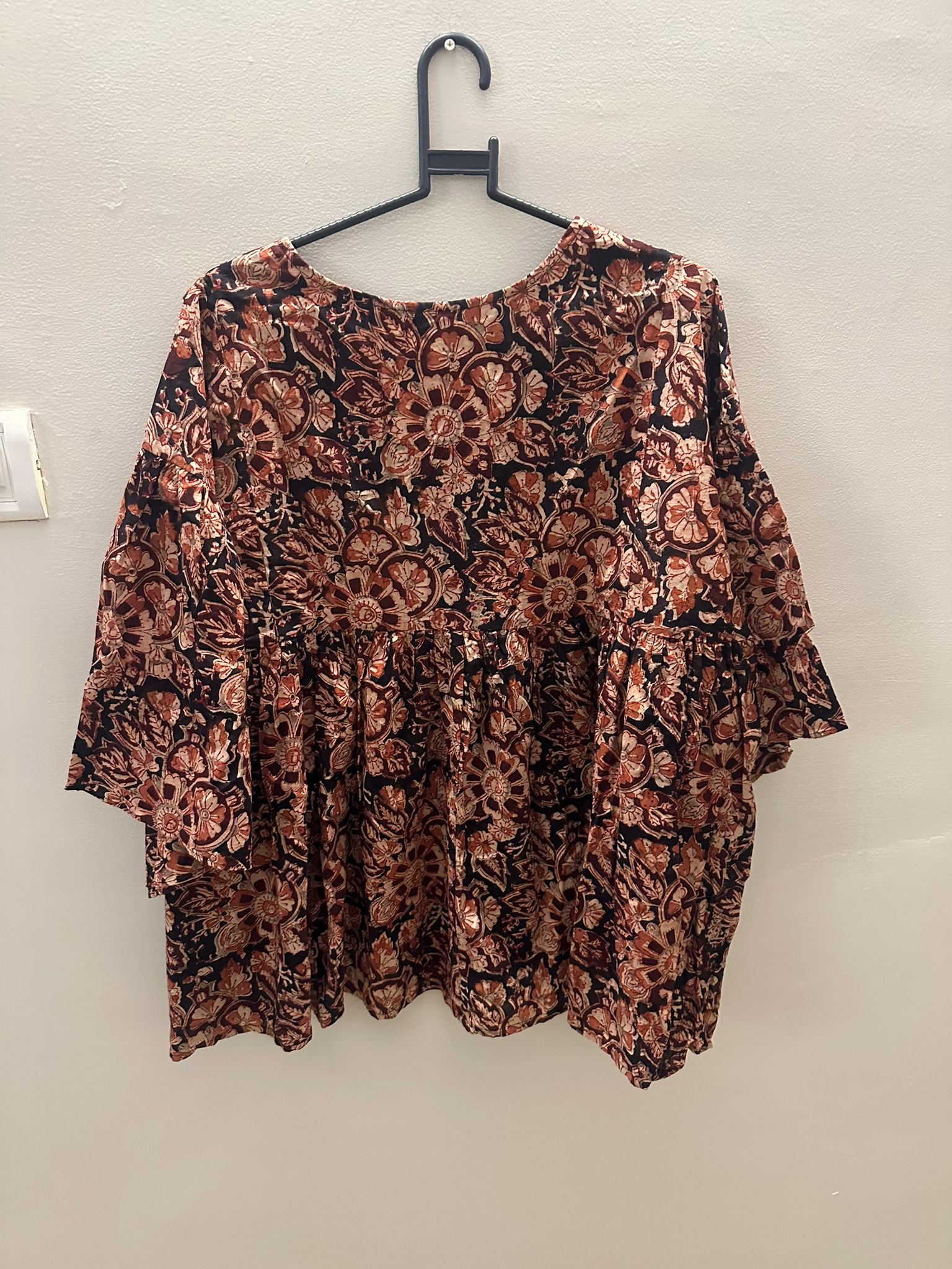 Jaypore Multicolor Printed Bell Sleeve Top