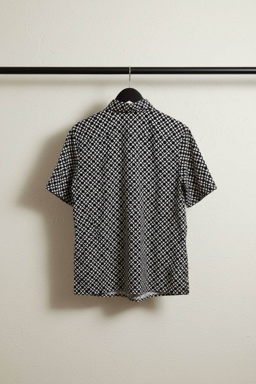Bulan Bintang Men's Relaxed Fit Short Sleeve Patterned Shirt