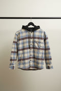 LOOPY Unisex Plaid Hooded Button-Up Shirt Jacket