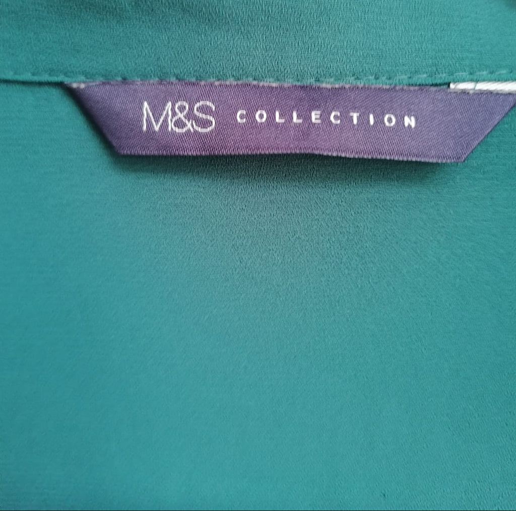 M&S COLLECTION Women's Emerald Green Wrap Blouse