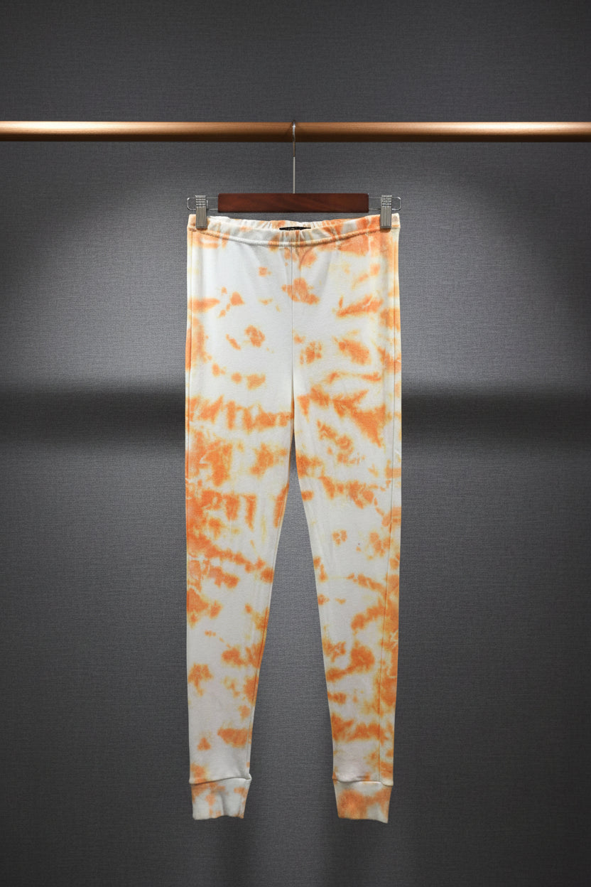 Attire Hub Women's Orange Tie-Dye Leggings
