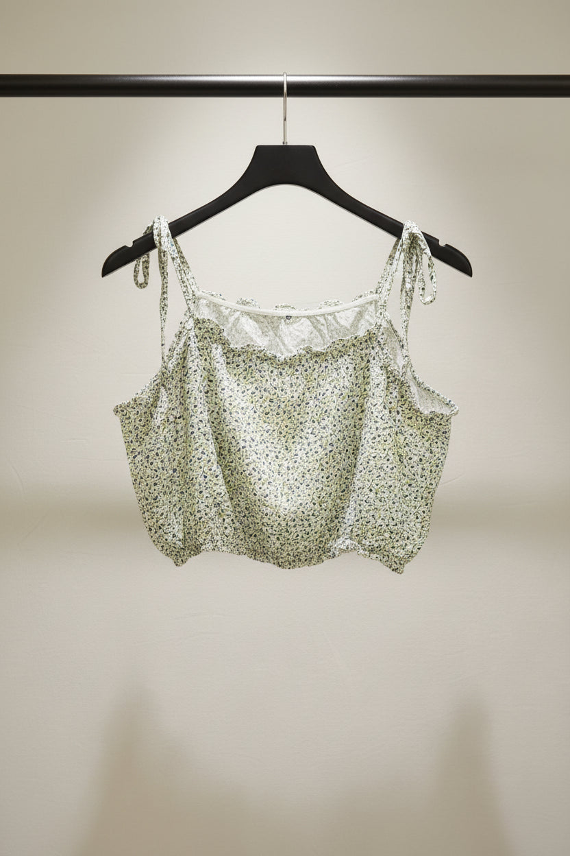H&M Divided Floral Tie-Strap Crop Top