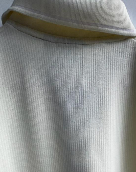 Armani Exchange Men's Cream Ribbed Polo Shirt with Zipper