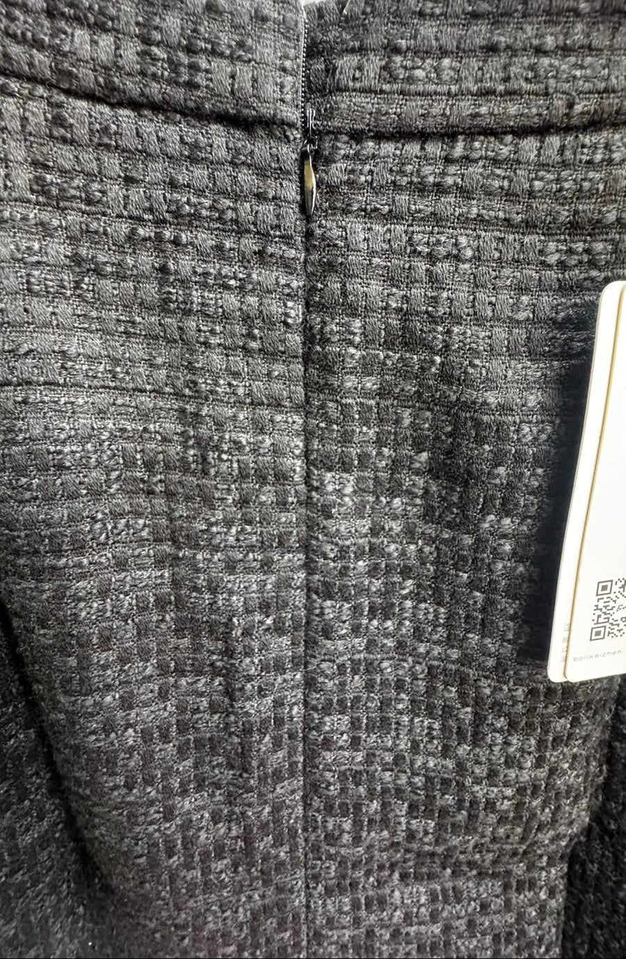 Boli Women's Charcoal Tweed Pencil Skirt with Gold Buttons