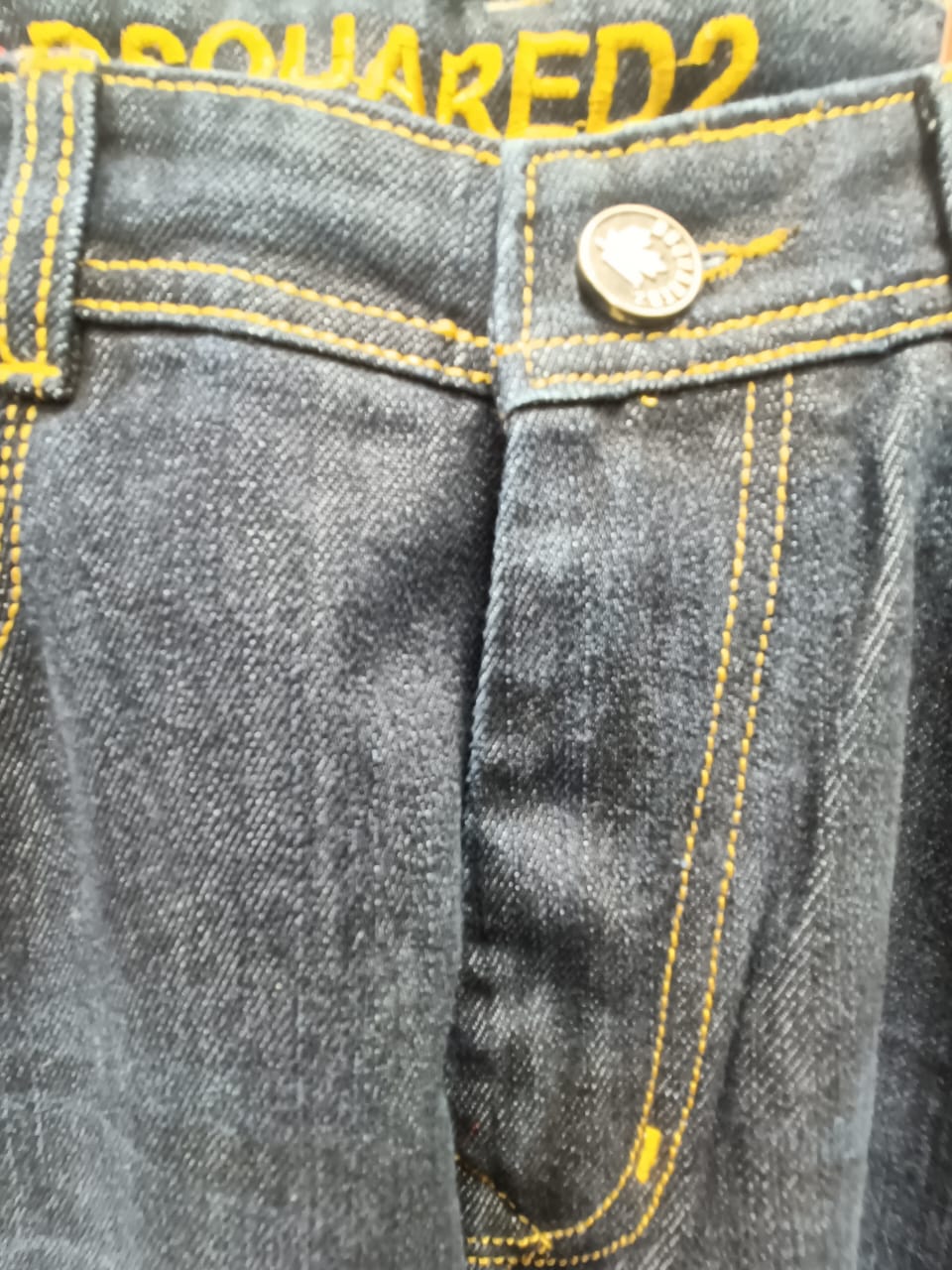 DSQUARED2 Men's Dark Blue Denim Jeans with Maple Leaf Logo