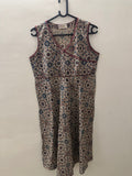 Fabindia Cotton Multicolor Printed Sleeveless Midi Dress