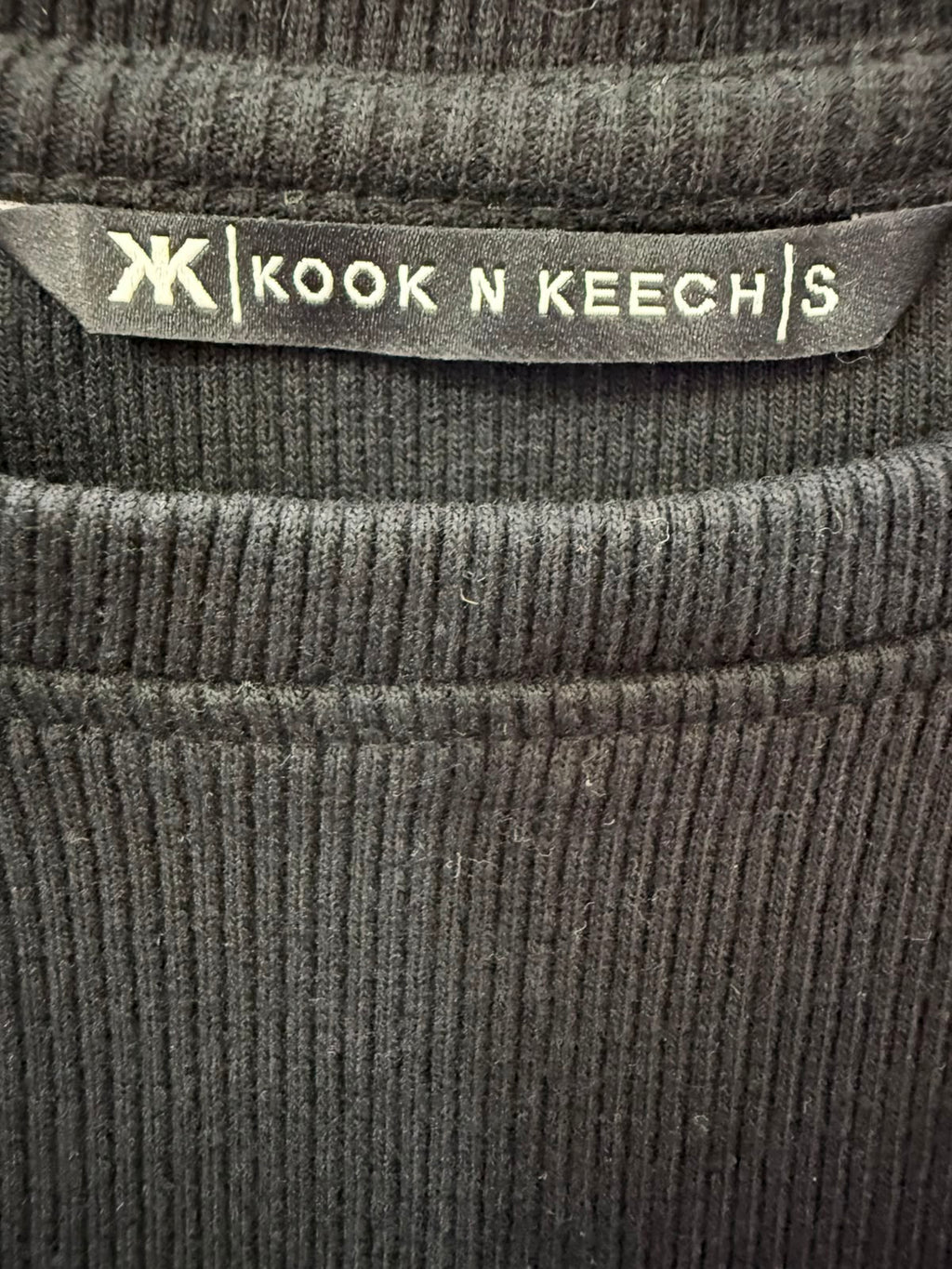 Kook N Keech Women's Black Ribbed Mini Dress