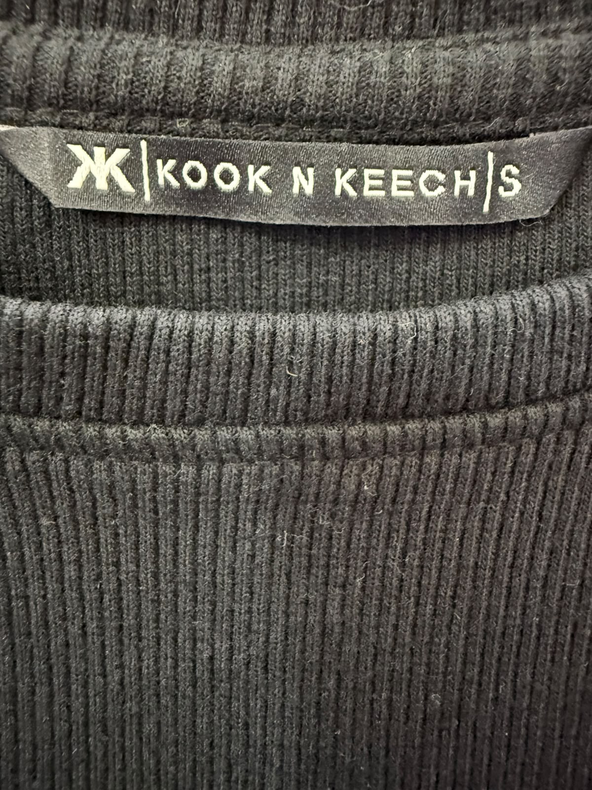 Kook N Keech Women's Black Ribbed Mini Dress