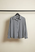 Women's Black and White Gingham Check Long Sleeve Shirt