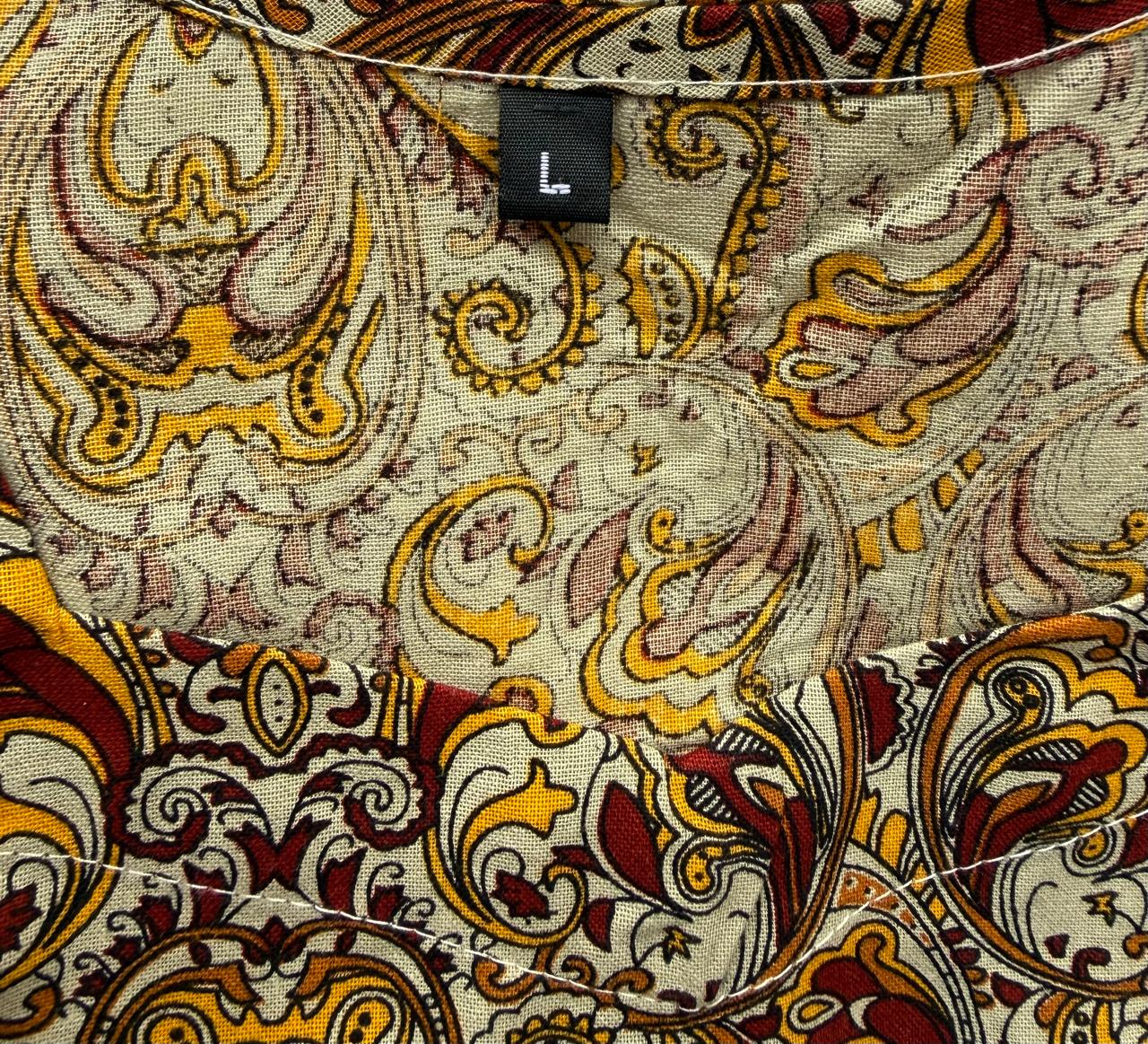 Women's Multicolor Paisley Print V-Neck Tunic Top