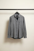 NORTH EDGE Men's Grey Striped Long Sleeve Casual Shirt