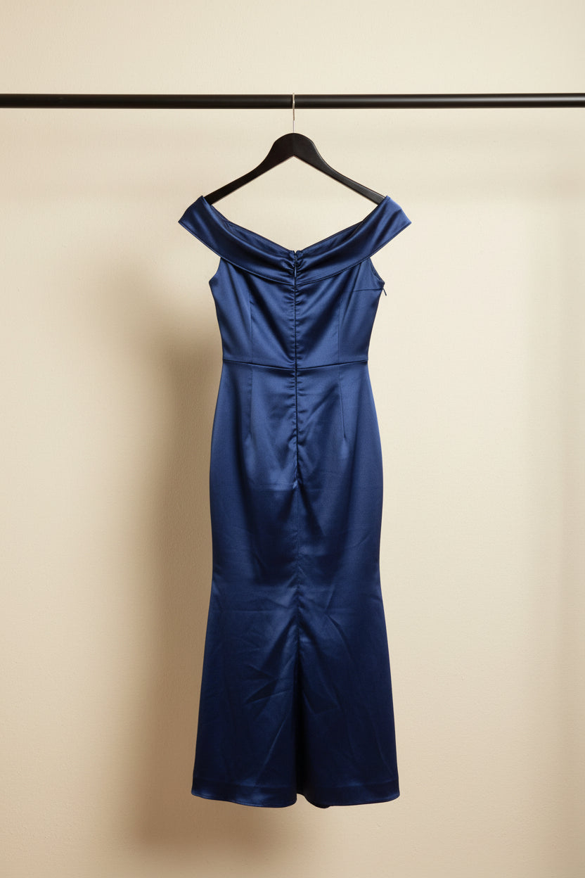Navy Blue Halter Neck Sleeveless Mini Dress with Tie Waist
