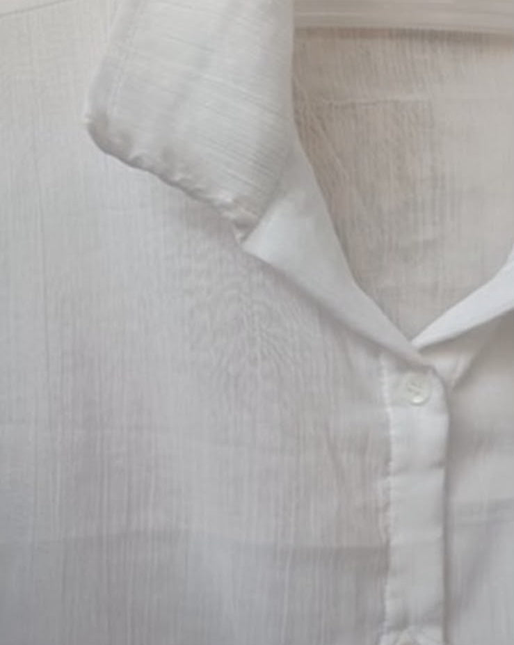 White Long Sleeve Collared Shirt