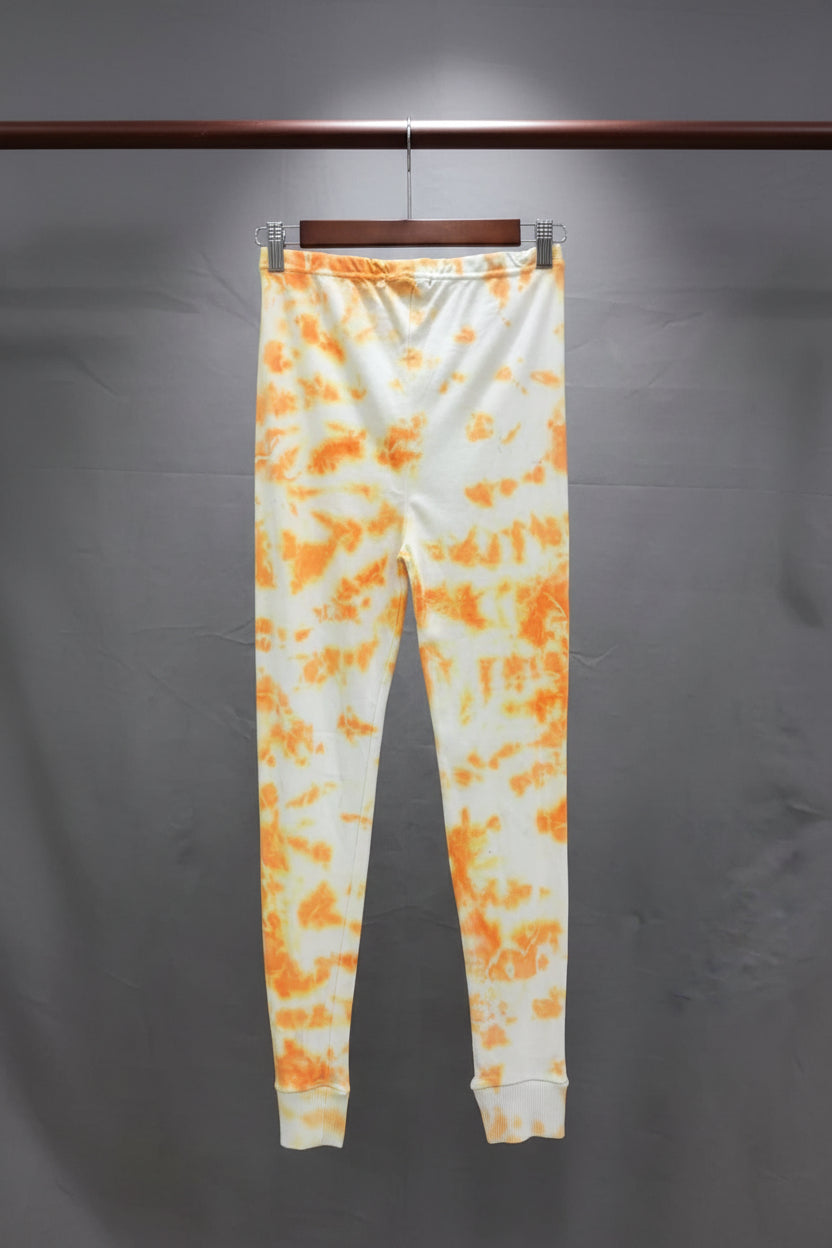 Attire Hub Women's Orange Tie-Dye Leggings