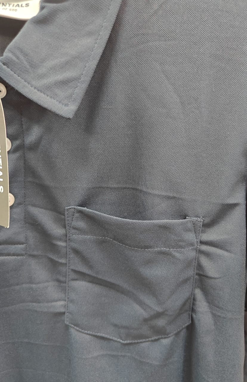 ESSENTIALS FEAR OF GOD Men's Navy Blue Polo Shirt with Pocket