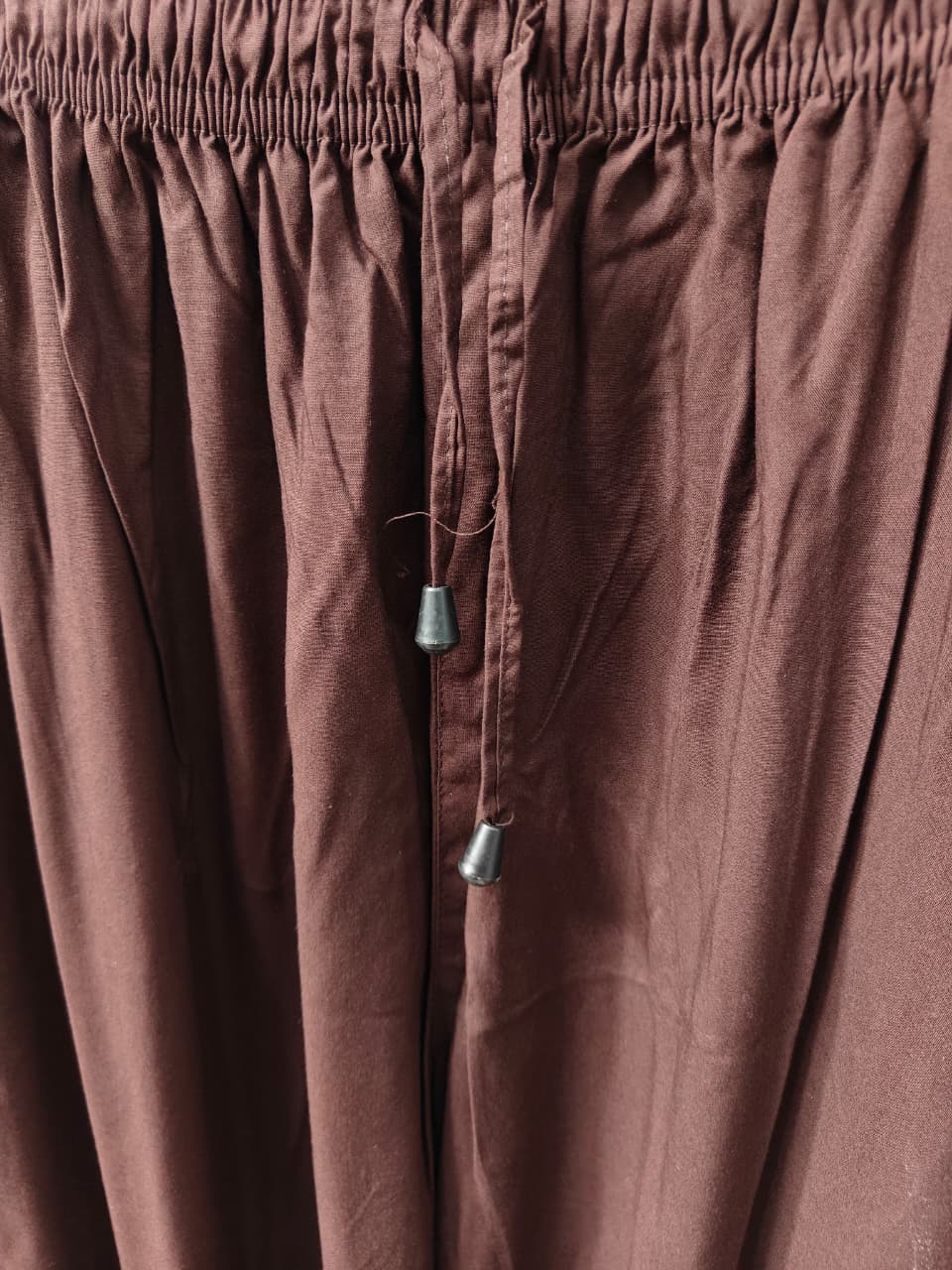 Brown Elastic Waist Casual Track Pants