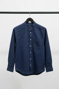 Men's Navy Blue Mandarin Collar Long Sleeve Shirt