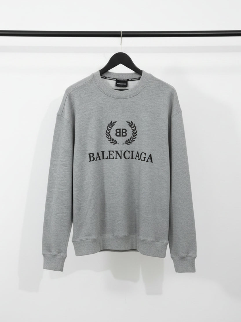 Balenciaga Grey Logo Crewneck Sweatshirt