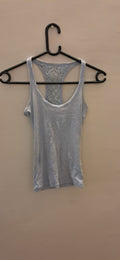 ATMOSPHERE Sky Blue Ribbed Tank Top with Lace Back