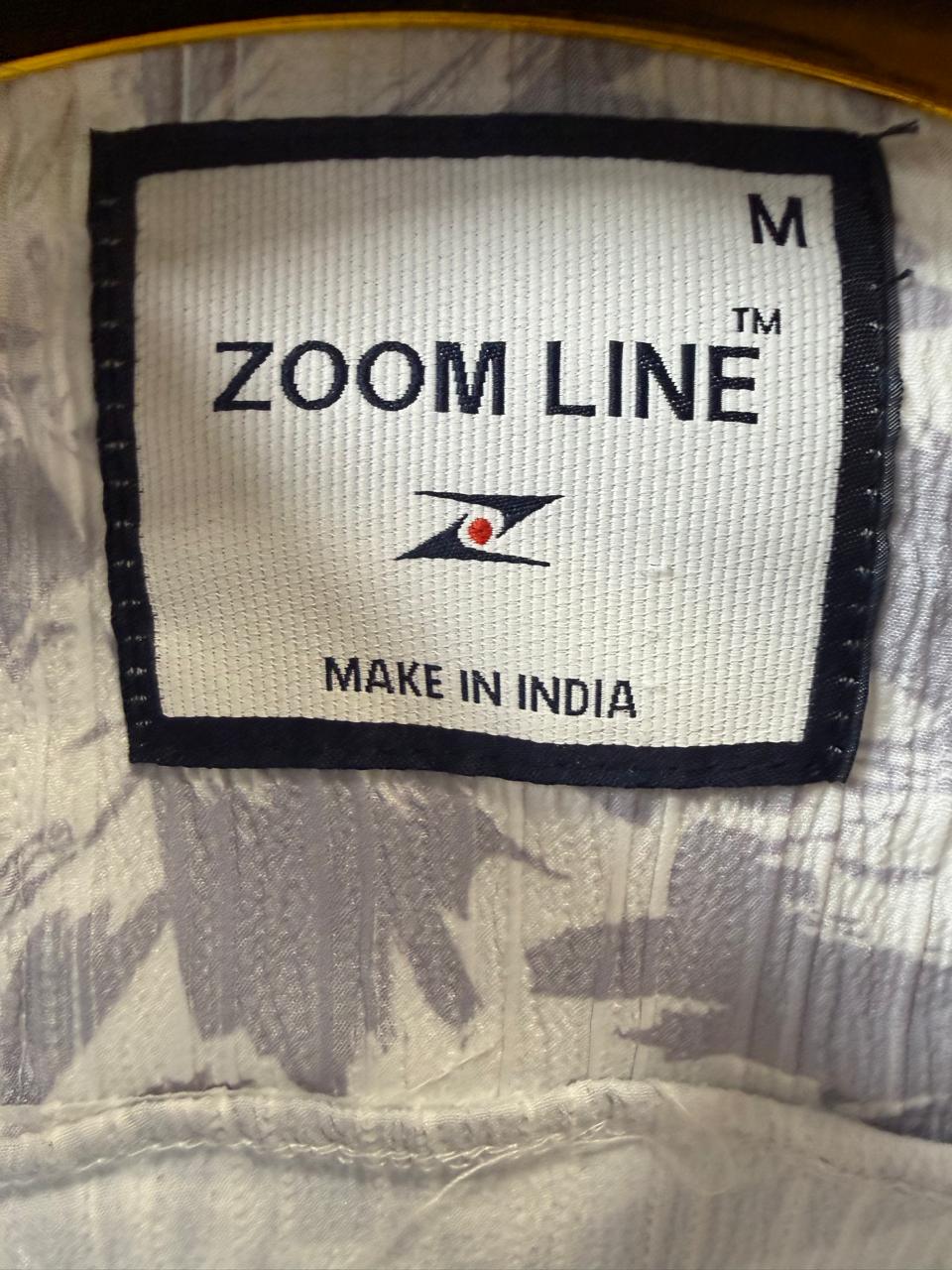 ZOOM LINE Men's White & Grey Printed Long Sleeve Casual Shirt