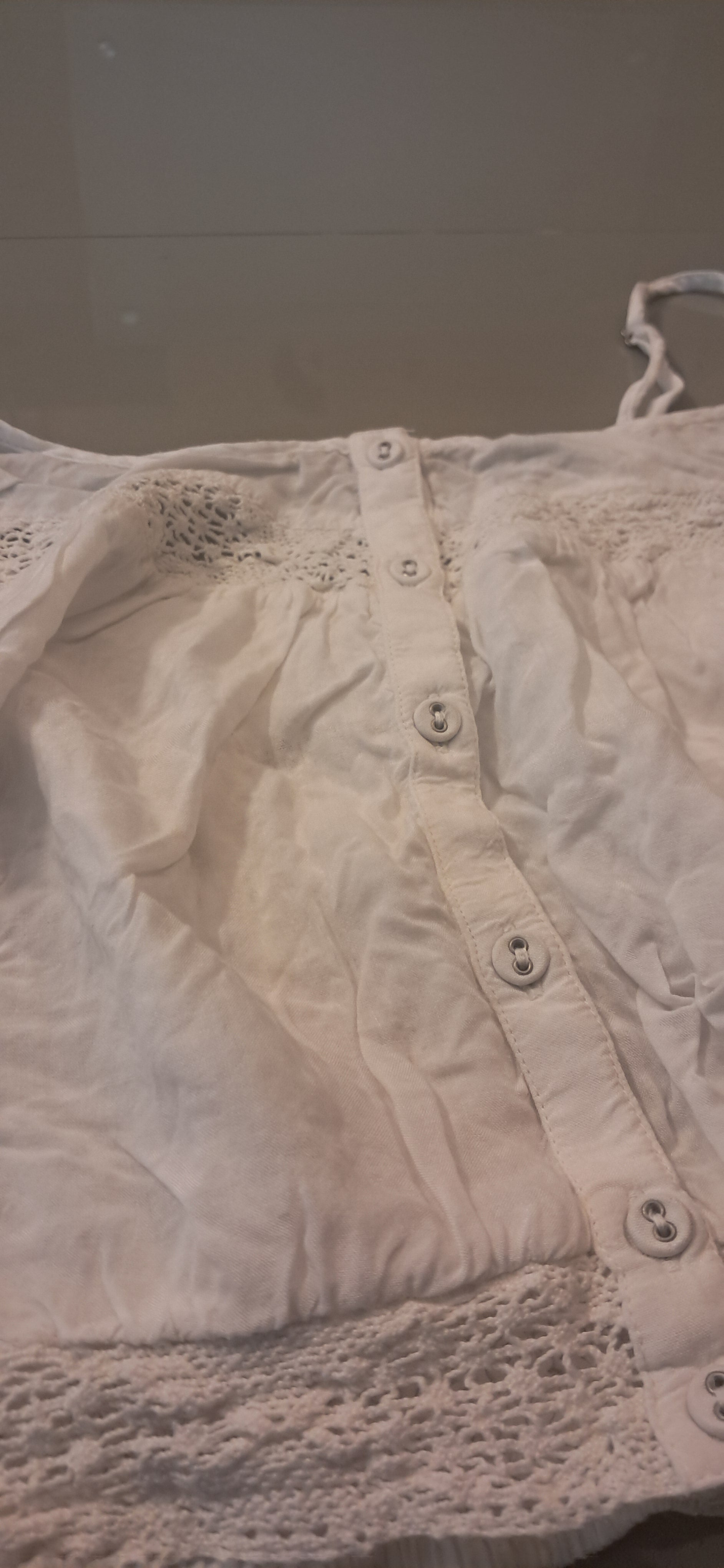 WEGO AMUSE White Sleeveless Crop Top with Lace Detail