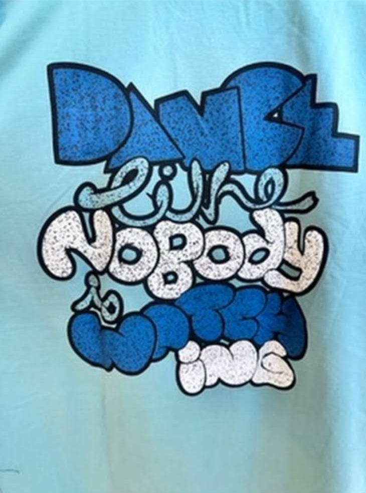 CROCKTEES Men's Sky Blue Oversized Graphic Print T-shirt