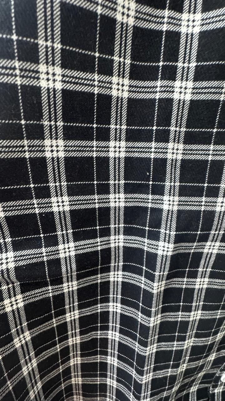 SU YOLO Men's Black and White Plaid Slim Fit Casual Shirt