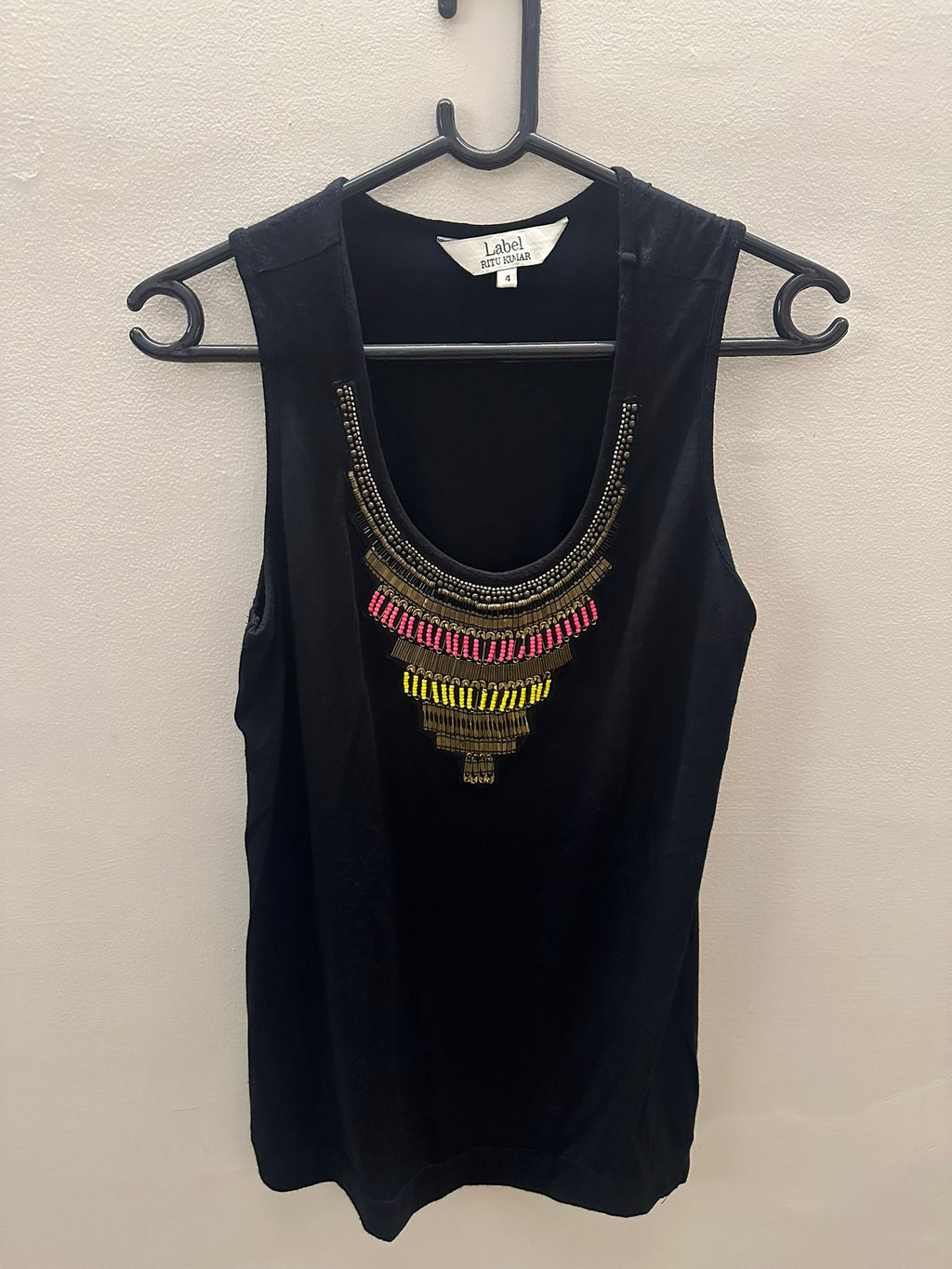 Ritu Kumar Black Embellished Sleeveless Top