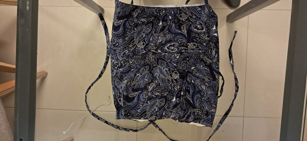 Women's Blue Paisley Print Strappy Crop Top