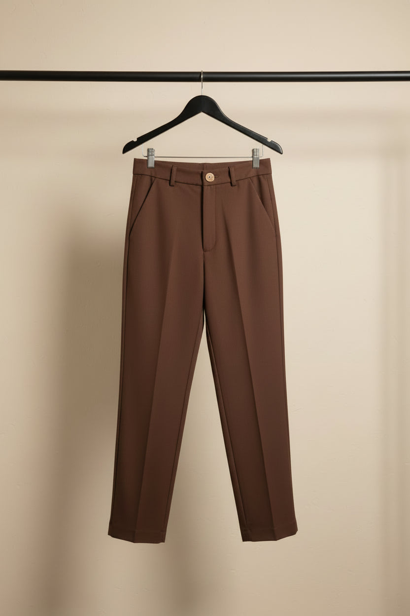 Western Adda Women's Brown Tailored Trousers