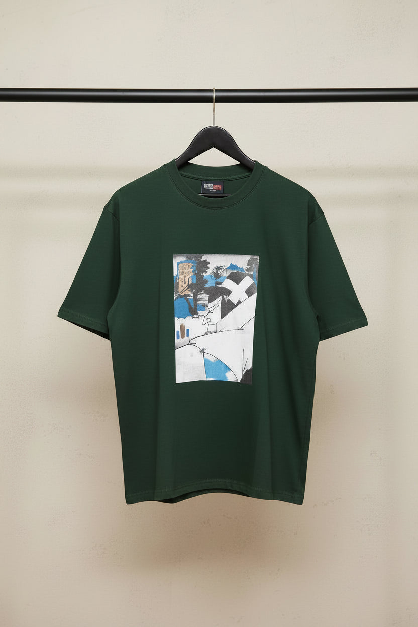 TOPMAN Classic Green Graphic Print T-Shirt