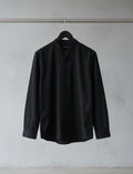 Highlander Men's Black Mandarin Collar Long Sleeve Casual Shirt