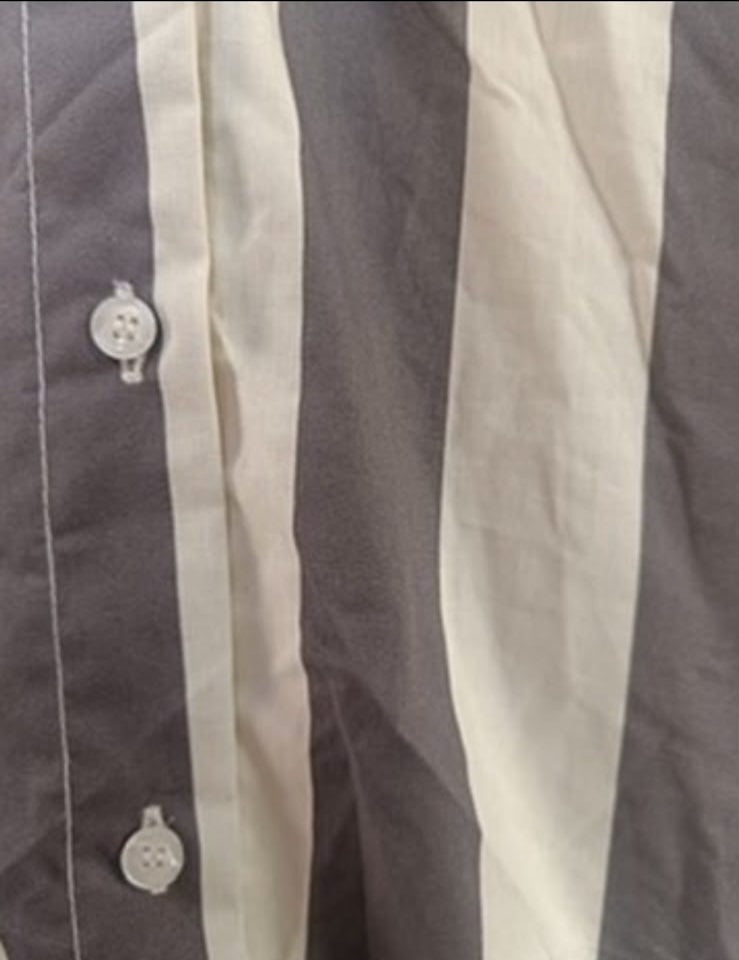 Women's Striped Button-Up Collared Shirt
