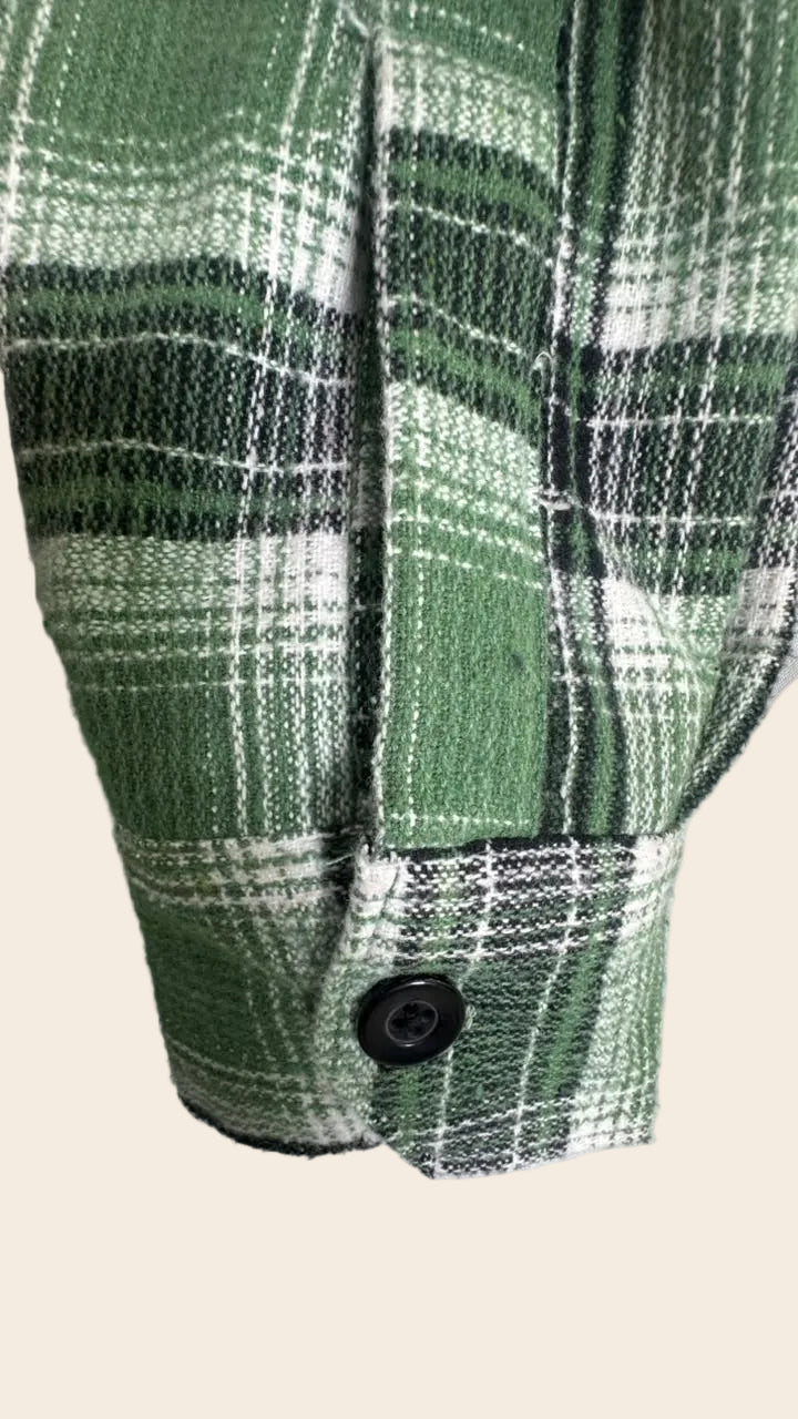 Burberry Men's Green Plaid Slim Fit Flannel Shirt