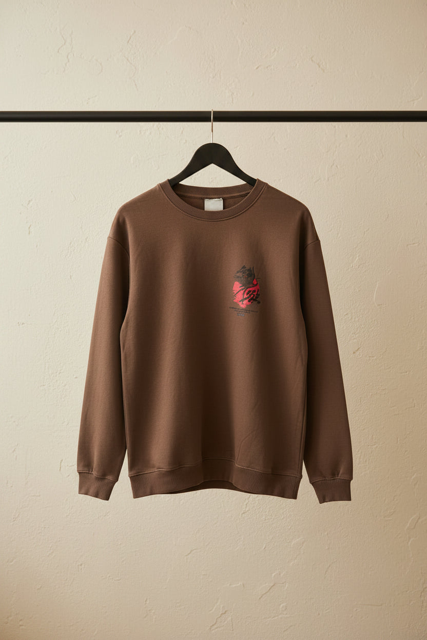 Brown Graphic Print Relaxed Fit Sweatshirt