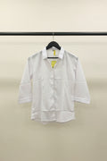 ADDA Women's White 3/4 Sleeve Collared Shirt