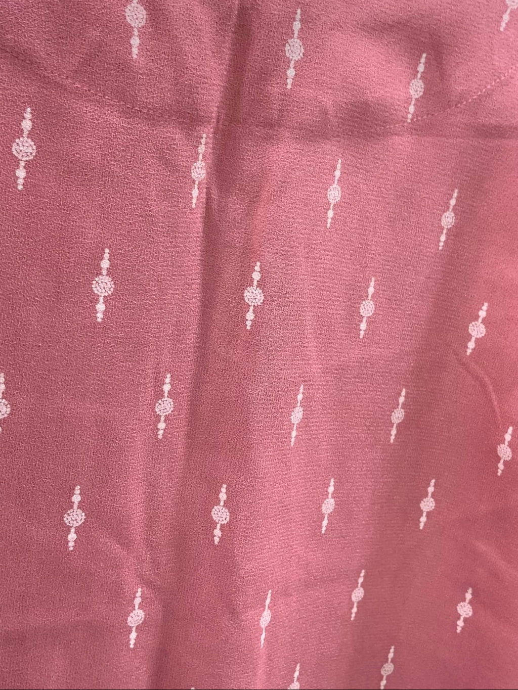 Women's Pink Printed 3/4 Sleeve Top with Back Tie Detail