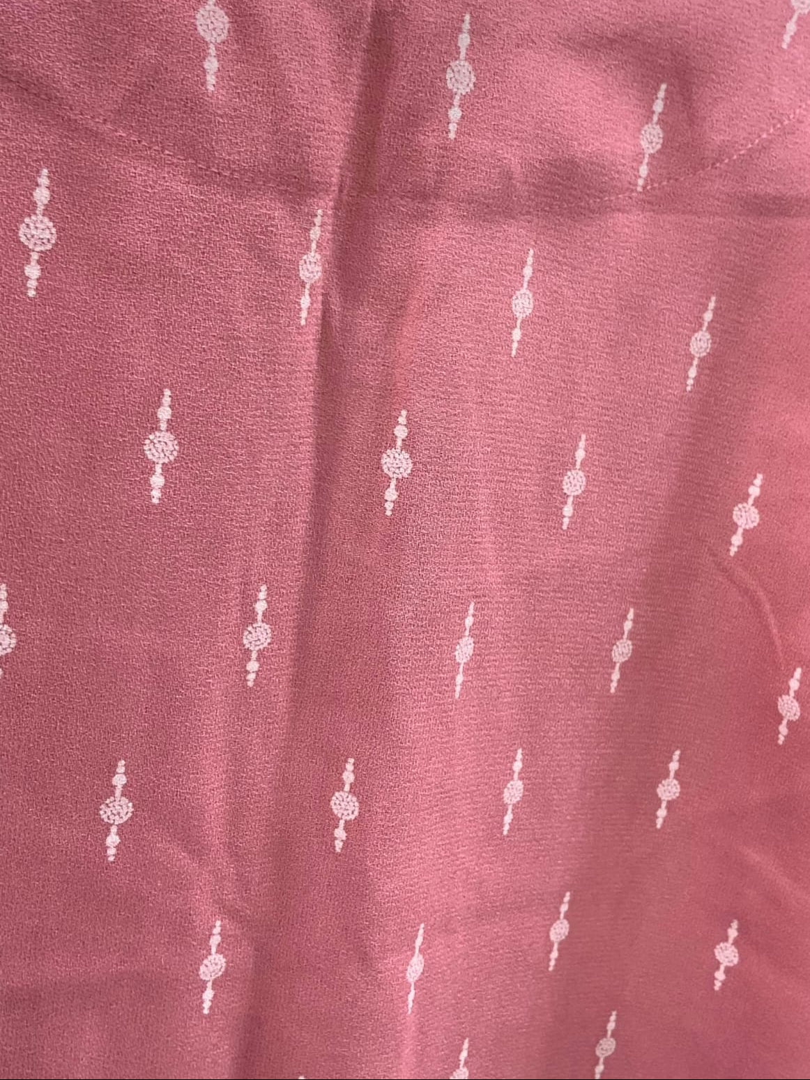 Women's Pink Printed 3/4 Sleeve Top with Back Tie Detail