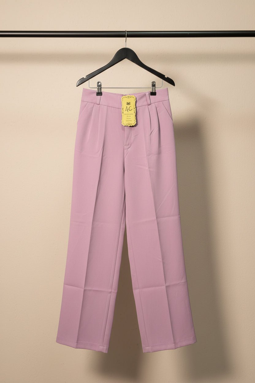 AC Fashionable Lavender Pleated Palazzo Pants