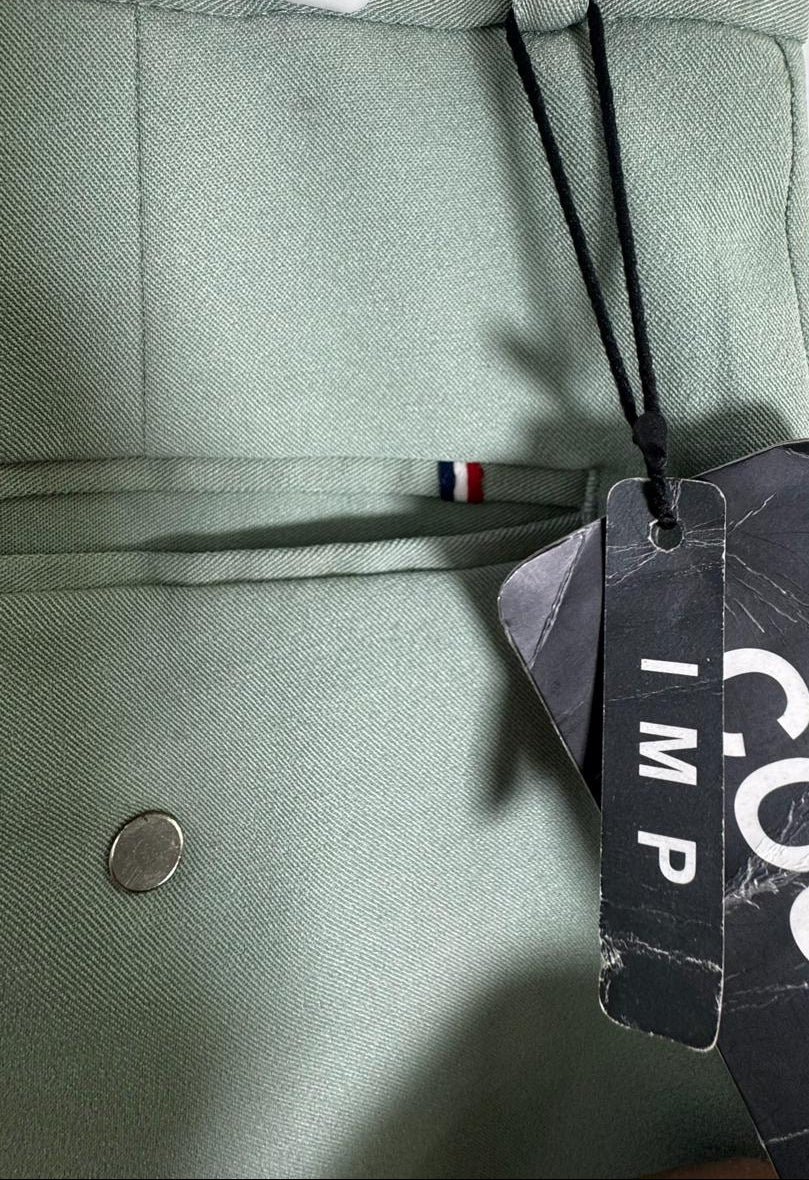 Men's Green Slim Fit Trousers with Tags