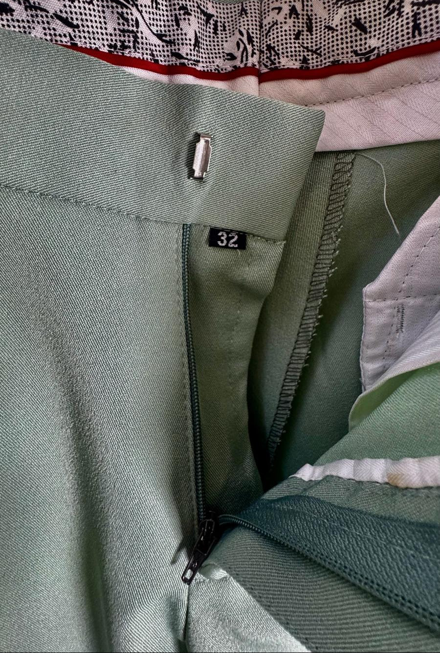 Men's Green Slim Fit Trousers with Tags