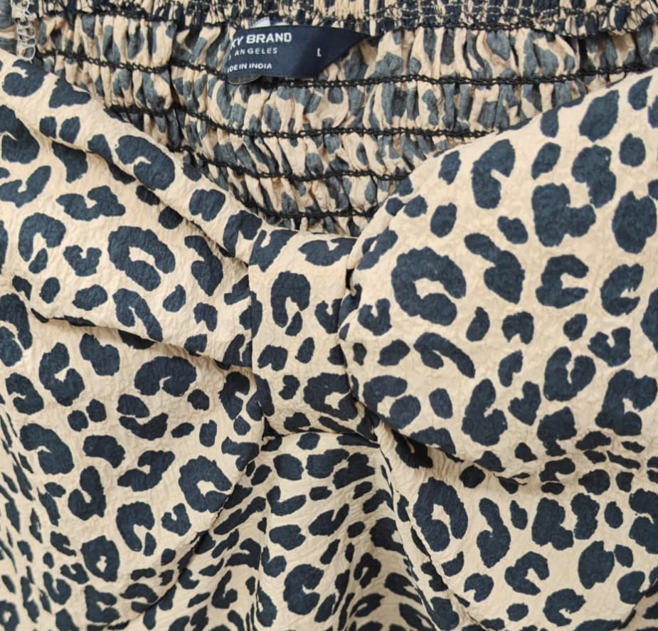 Leopard Print Long Sleeve Crop Top
