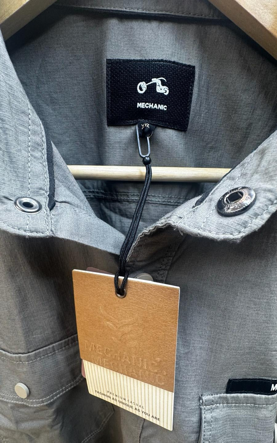 Mechanic Men's Grey Long Sleeve Casual Shirt