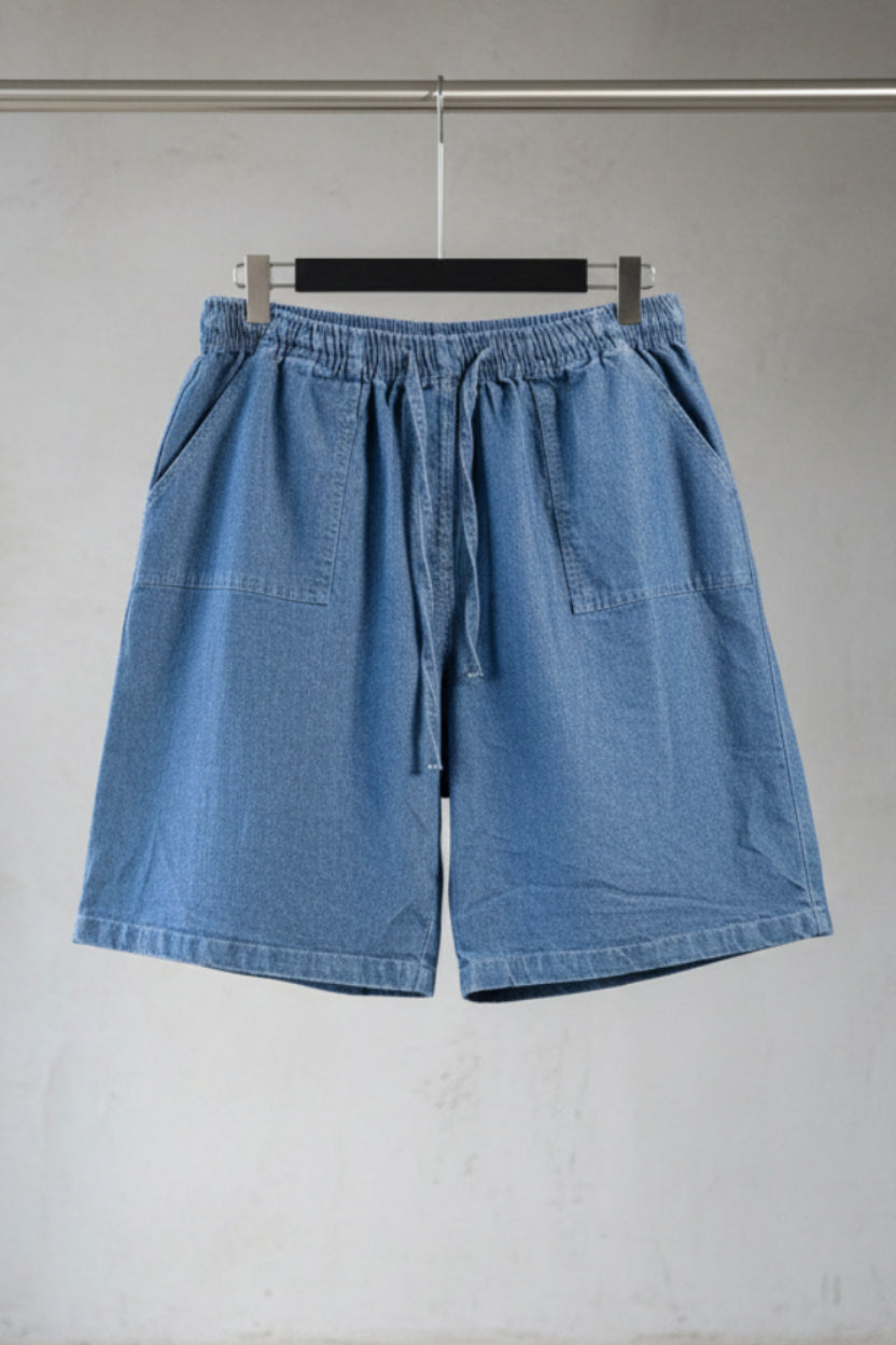 Blush Women's Blue Cotton Blend Relaxed Fit Denim Shorts