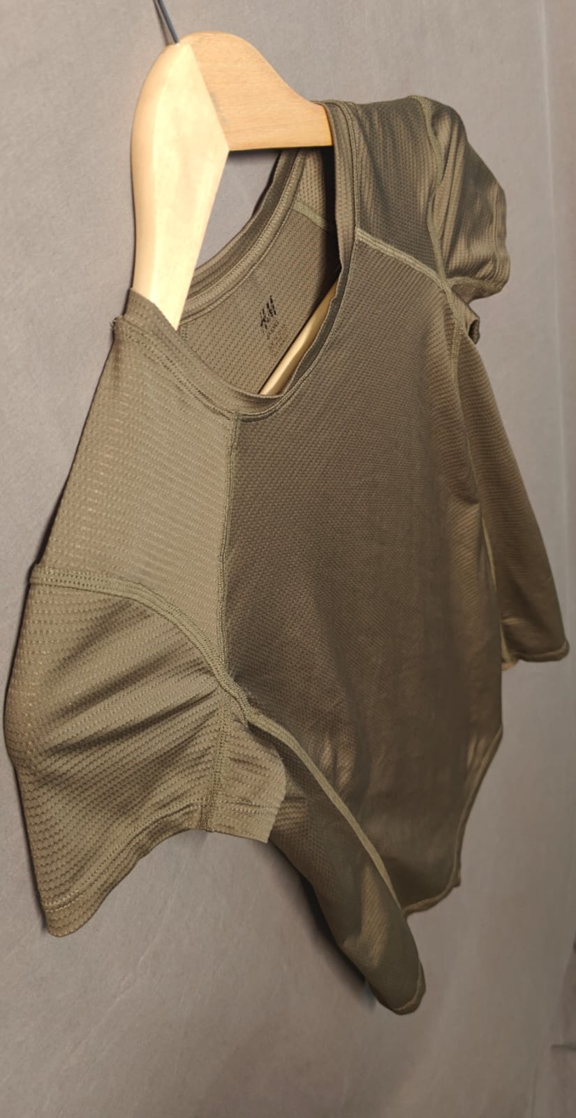 H&M Women's Khaki Green Activewear T-Shirt
