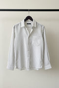 BIG BUL Men's White & Black Striped Full Sleeve Casual Shirt
