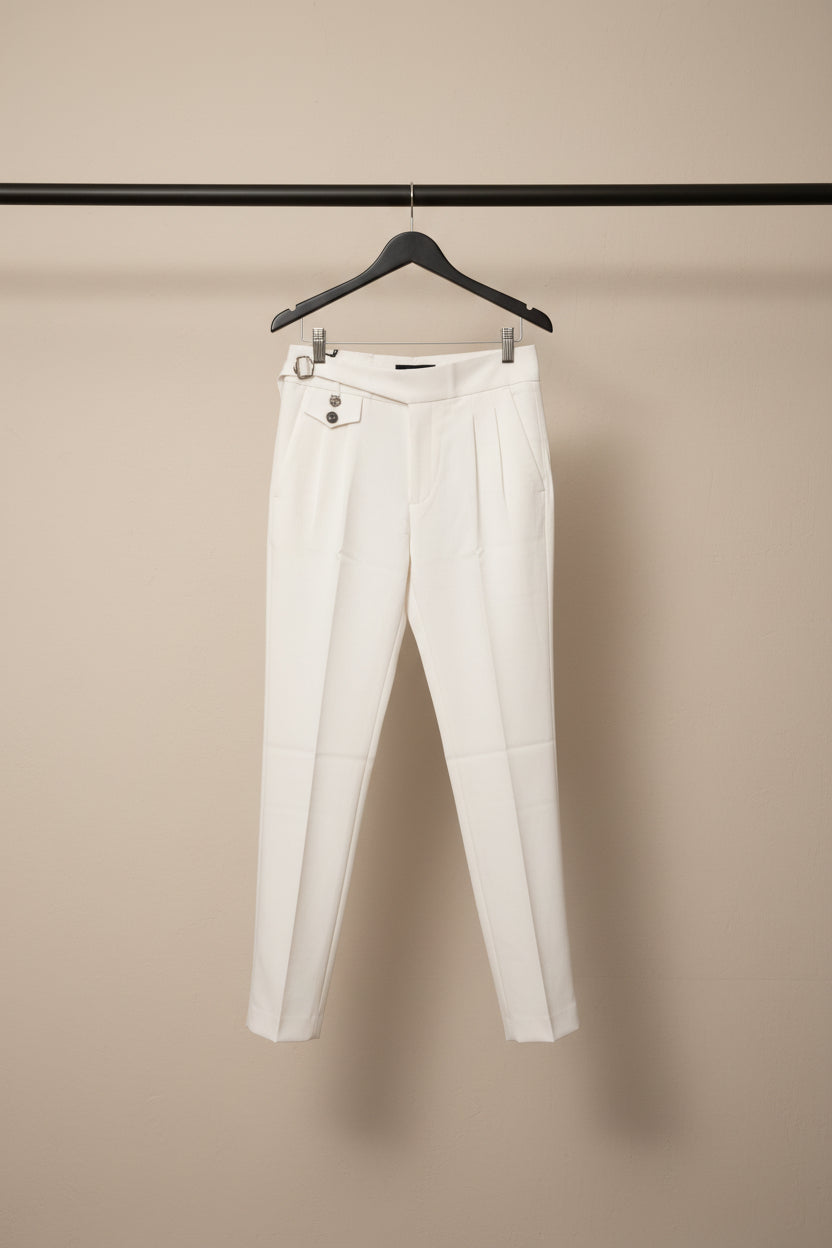 Fashion Style Skinny White Trousers