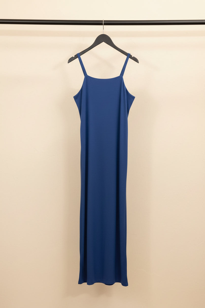 Navy Blue Sleeveless Maxi Slip Dress