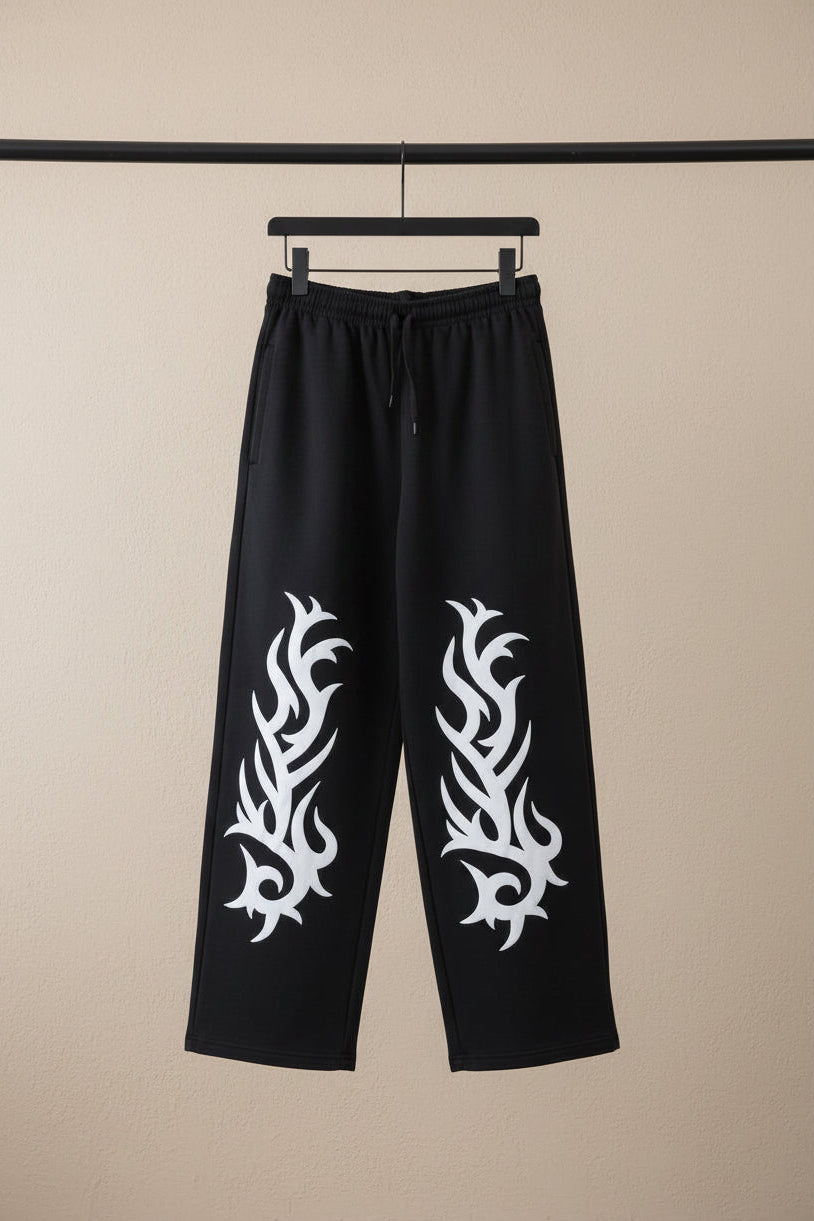 Black Tribal Print Sweatpants