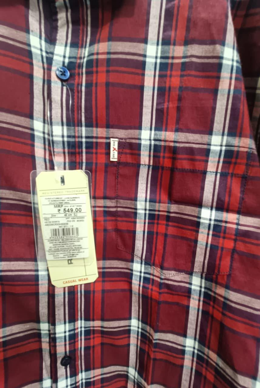 ROXTAR Men's Red Plaid Full Sleeve Casual Shirt
